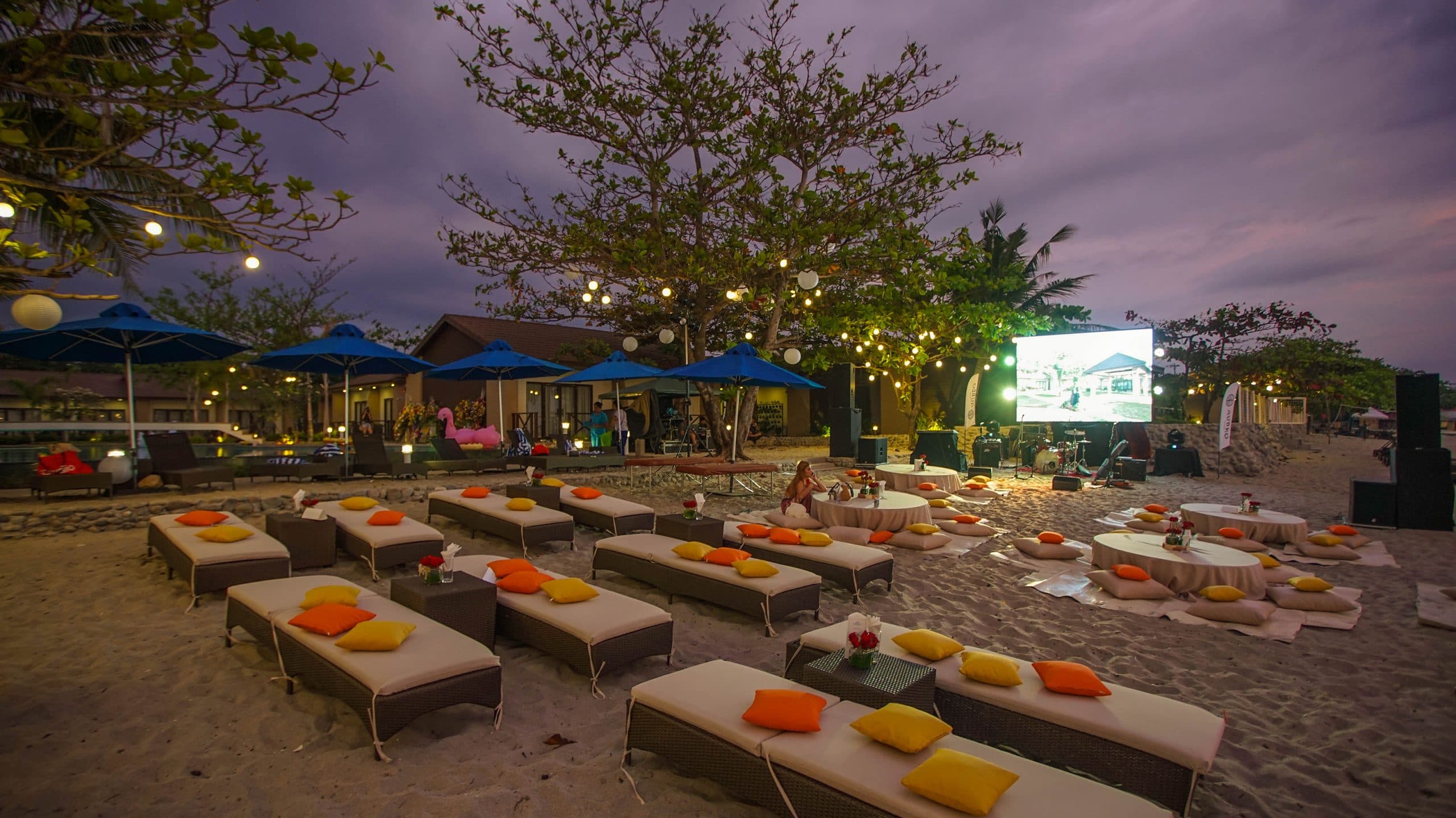 A corporate event setup